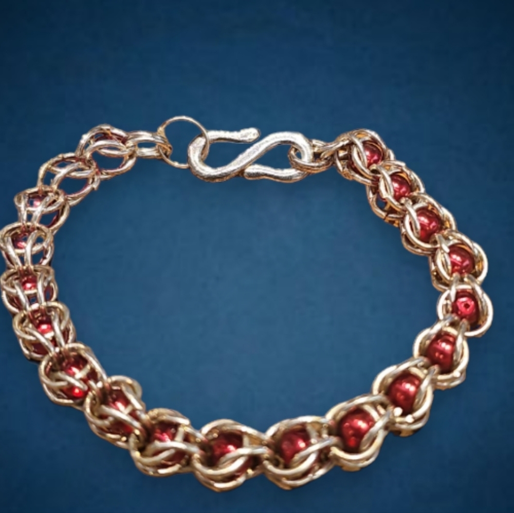 Swarovski Crystal Captured Chainmaille Bracelet - Picture 3 of 6